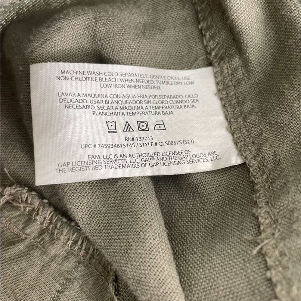 Gap Women's Comfy Cool Linen Blend Drawstring Summer Shorts in Vetiver Size XXL - Picture 8 of 10